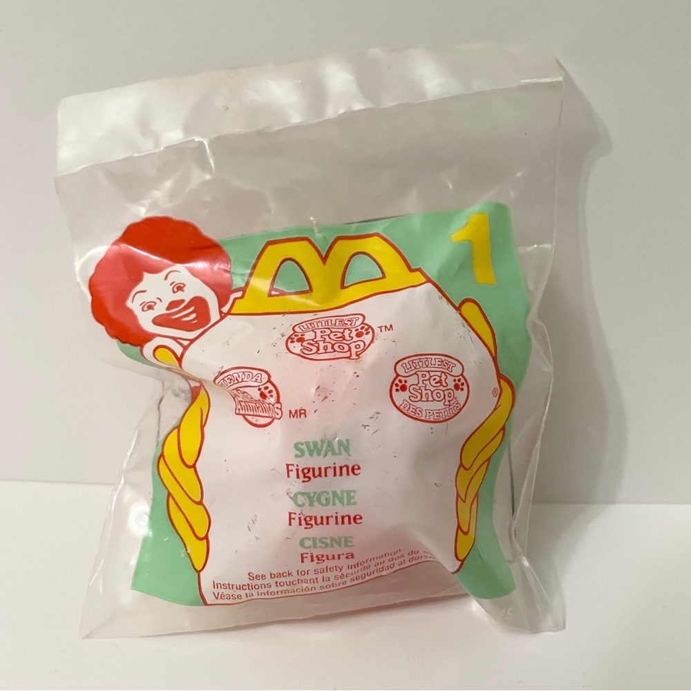 VTG 1996 McDonald’s Happy Meal Toy Littlest Pet Shop Swan Figurine NIB